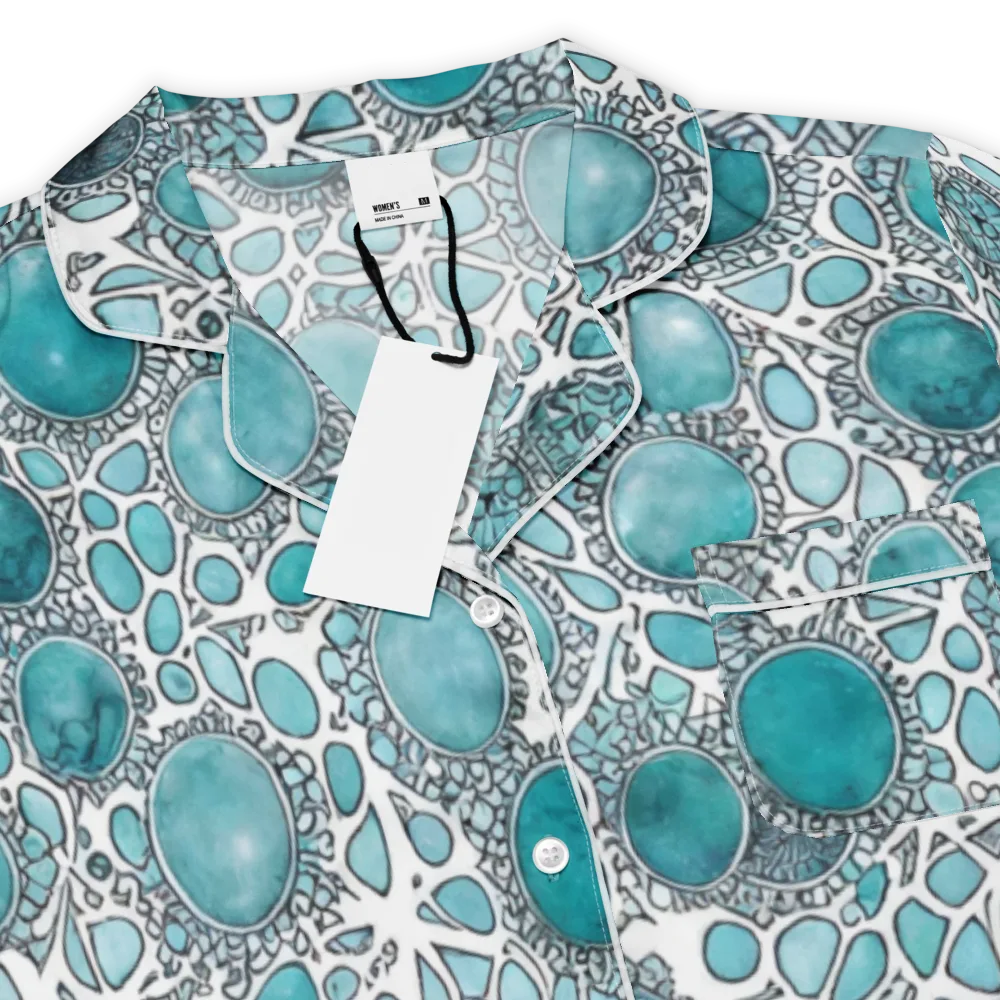 Turquoise Tessellation on Women's Short Sleeve Pajama Top — Product details