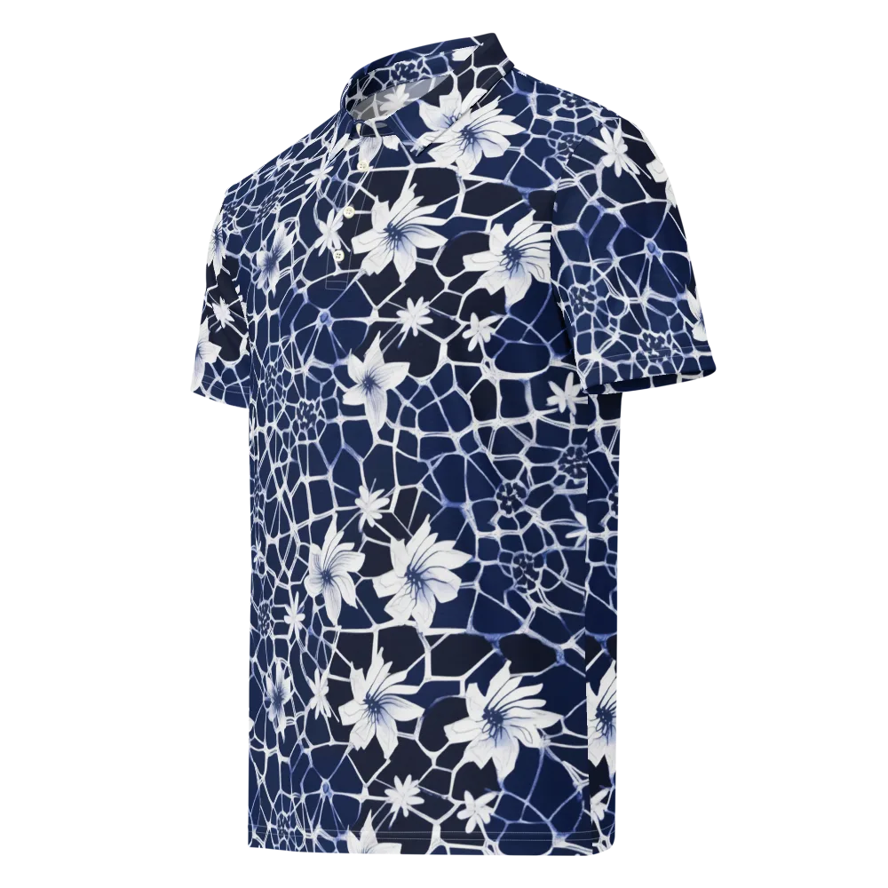 Midnight Wildflower on Men's Slim Fit Polo Shirt — Left Front