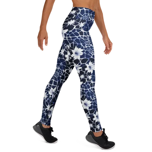 Midnight Wildflower on a Yoga Leggings