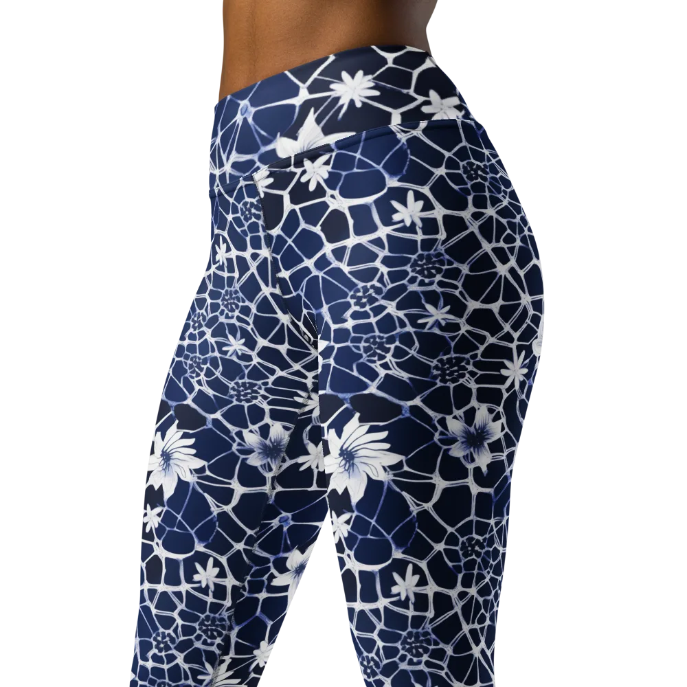 Midnight Wildflower on Yoga Leggings — Left Front