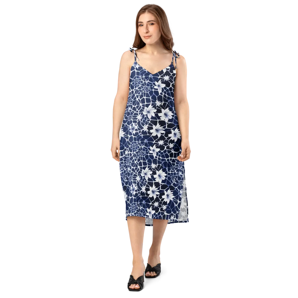 Midnight Wildflower on Slip Dress — Front