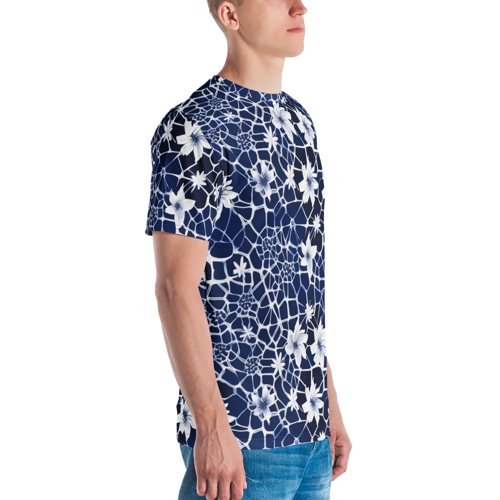 Midnight Wildflower on Men's Crew Neck T-Shirt — Right
