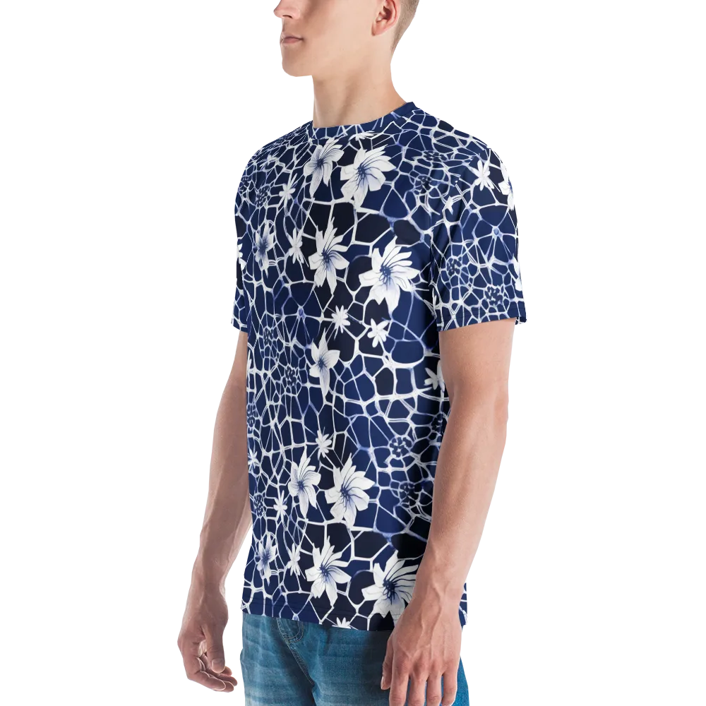 Midnight Wildflower on Men's Crew Neck T-Shirt — Left