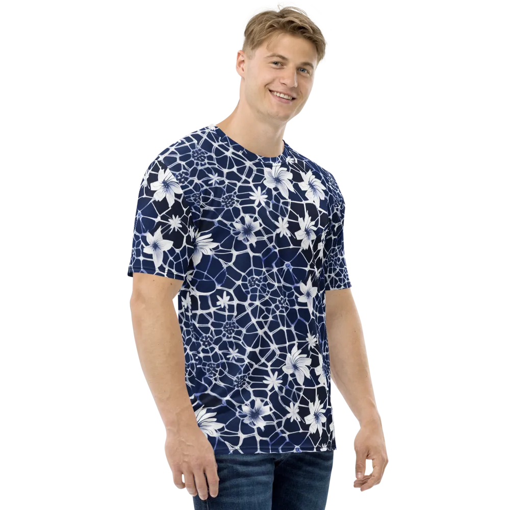 Midnight Wildflower on Men's Crew Neck T-Shirt — Right