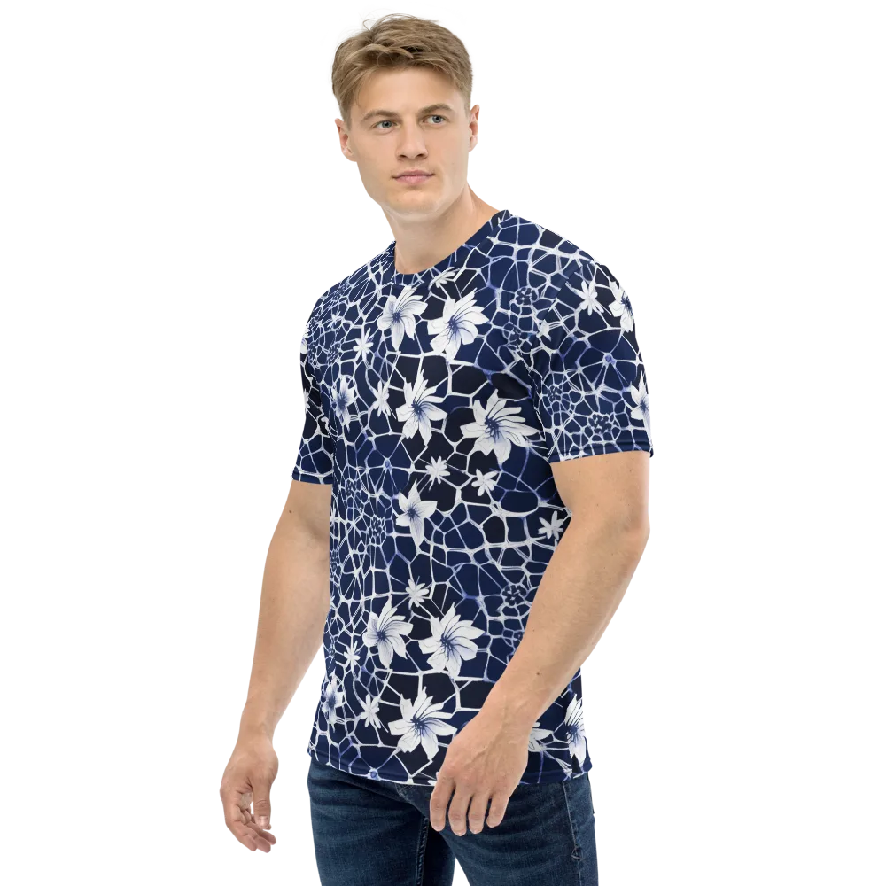 Midnight Wildflower on Men's Crew Neck T-Shirt — Left
