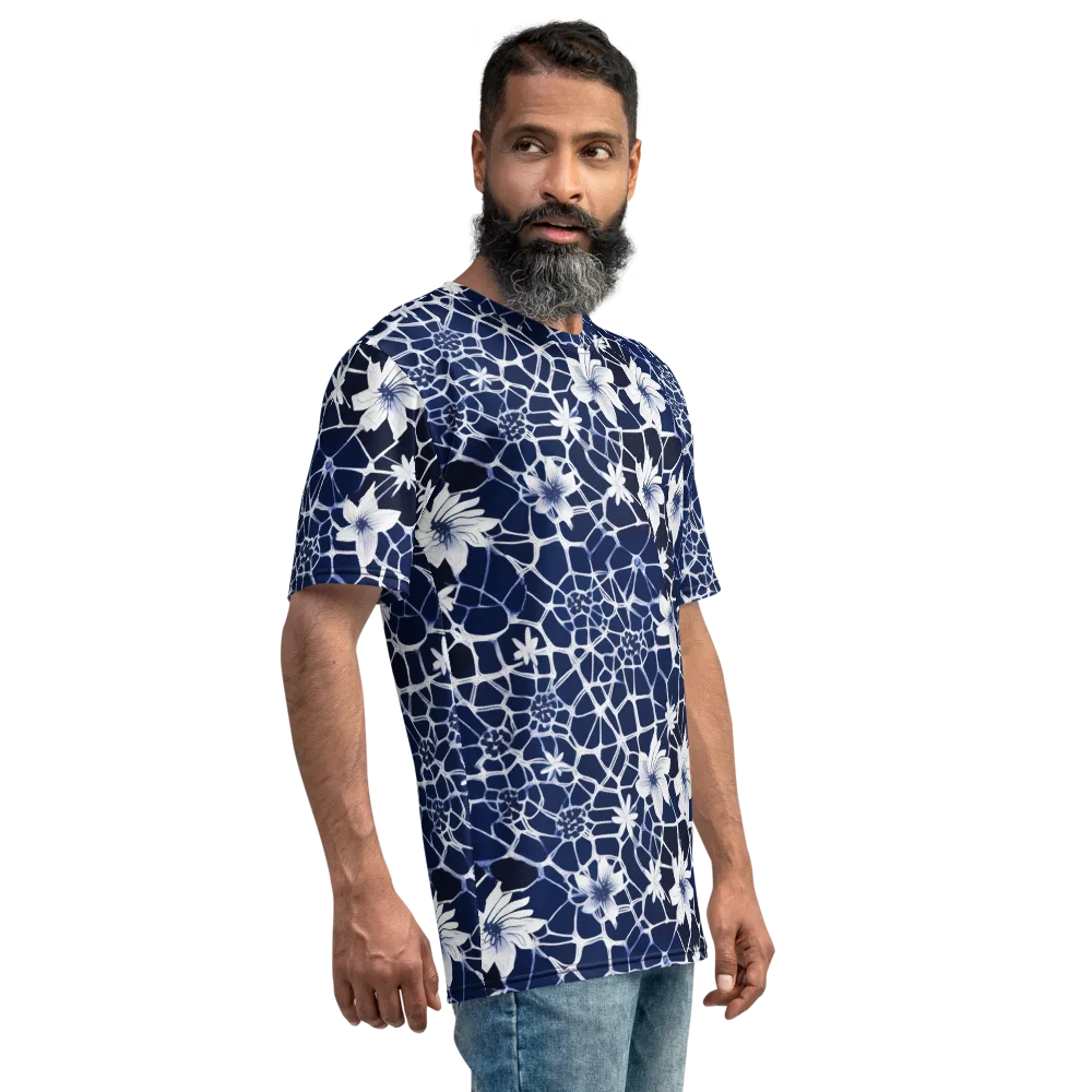 Midnight Wildflower on Men's Crew Neck T-Shirt — Right