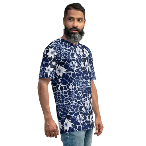 Midnight Wildflower on a Men's Crew Neck T-Shirt