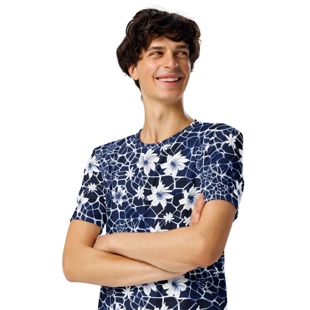 Midnight Wildflower on Men's Crew Neck T-Shirt — Left Front