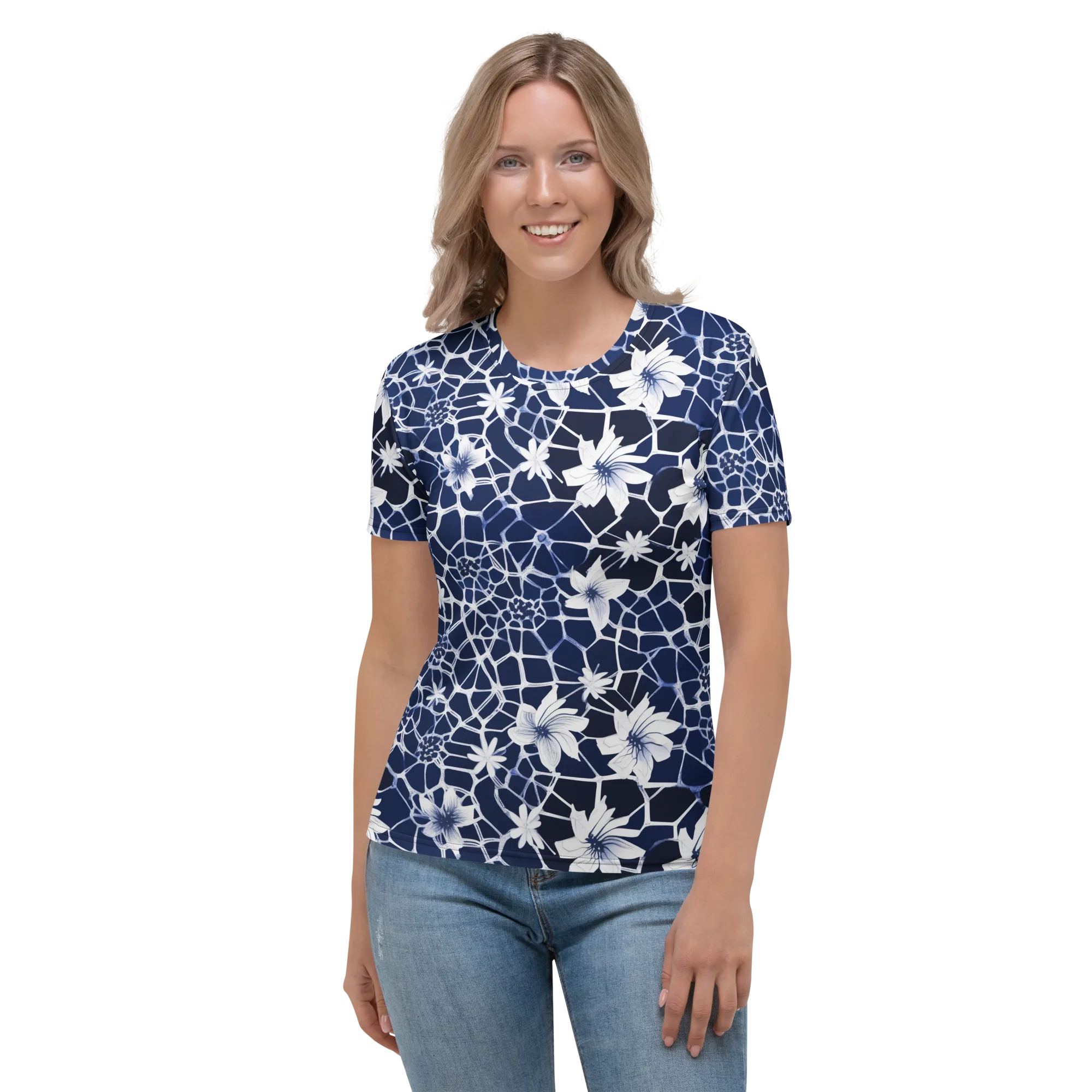 Midnight Wildflower on Women's Crew Neck T-Shirt — Front