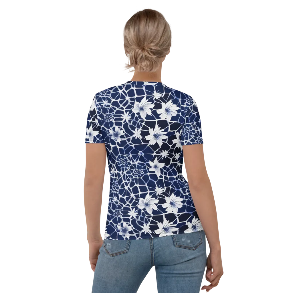 Midnight Wildflower on Women's Crew Neck T-Shirt — Back