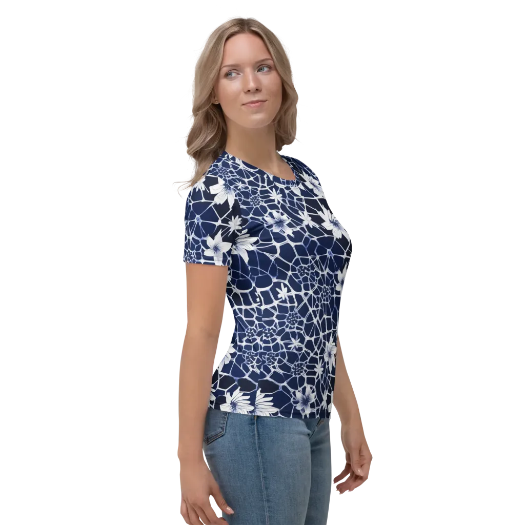 Midnight Wildflower on Women's Crew Neck T-Shirt — Right