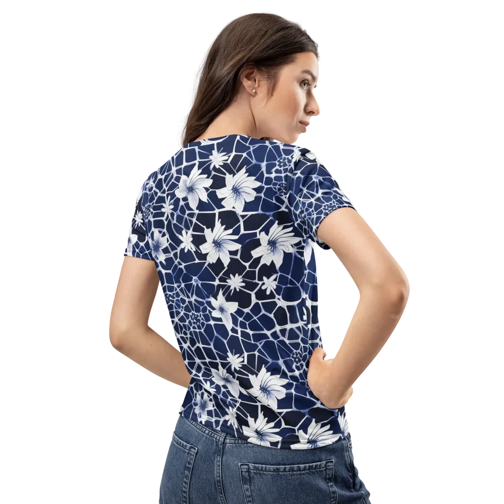 Midnight Wildflower on Women's Crew Neck T-Shirt — Back