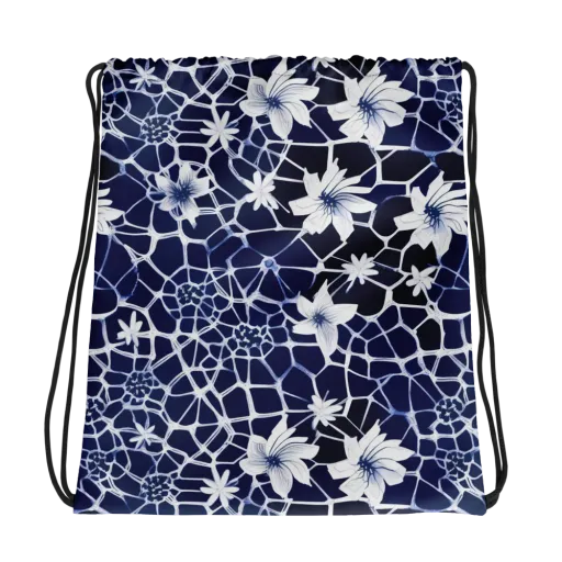 Midnight Wildflower on a Drawstring Bag
