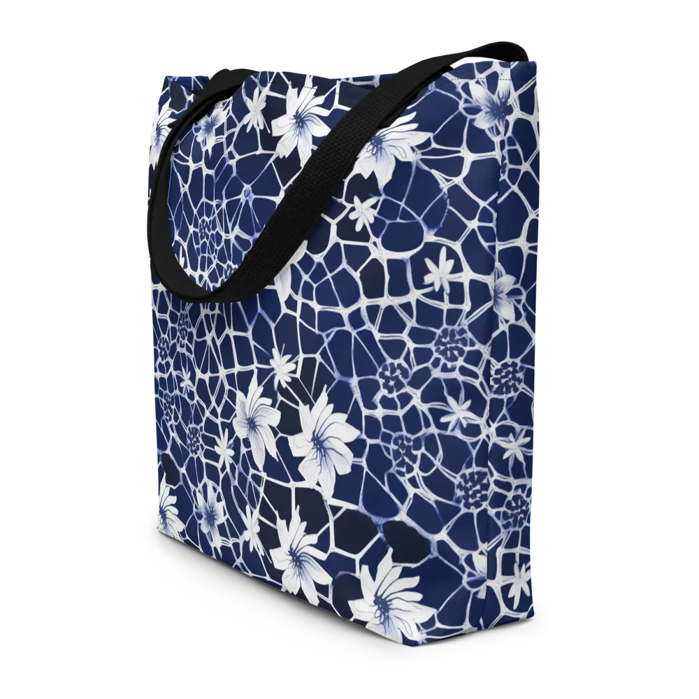 Midnight Wildflower on Large Tote Bag W/ Pocket — Front
