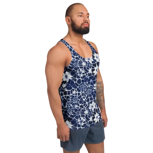 Midnight Wildflower on a Men's Tank Top