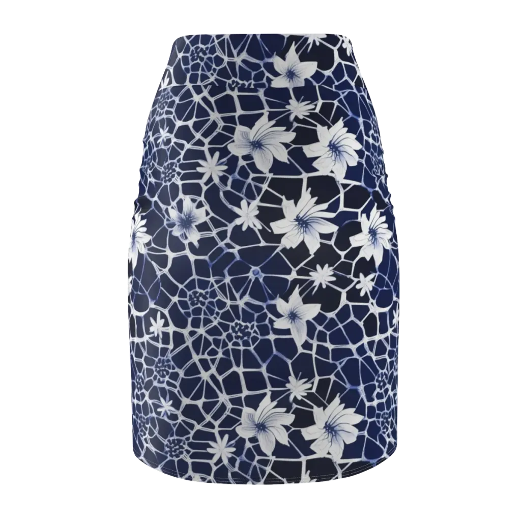 Midnight Wildflower on Pencil Skirt — Back