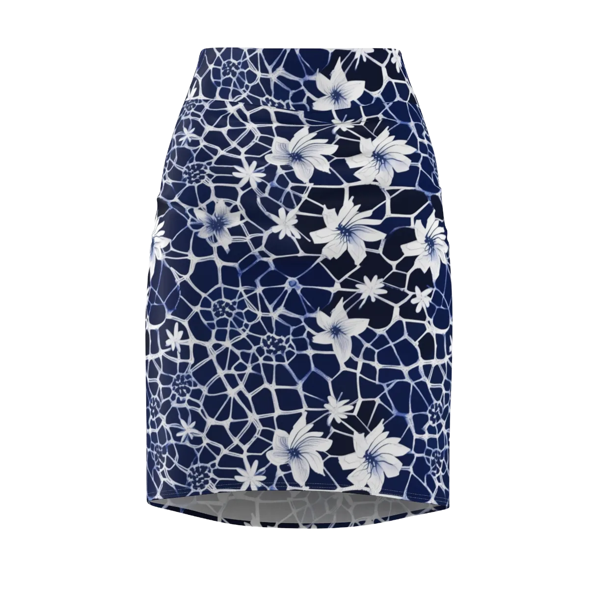 Midnight Wildflower on Pencil Skirt — Front