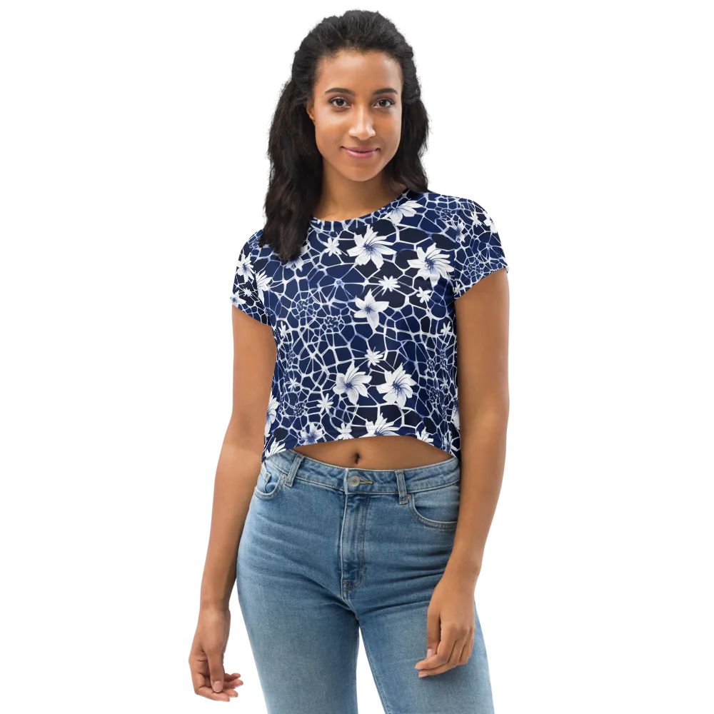 Midnight Wildflower on Crop Tee — Front