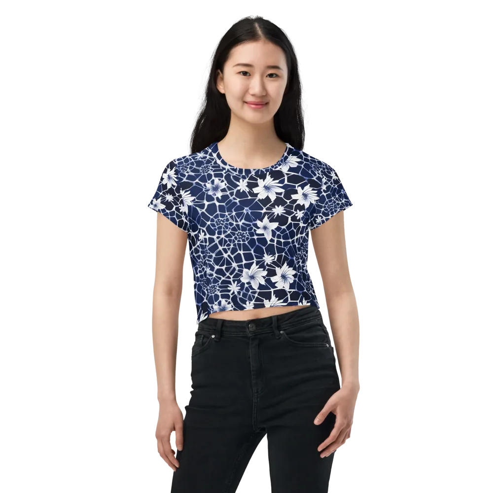 Midnight Wildflower on Crop Tee — Front