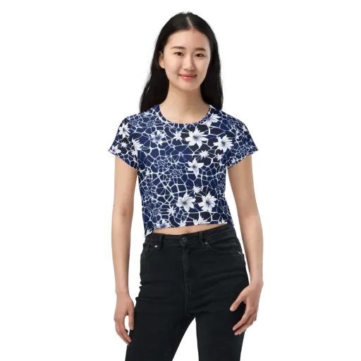 Midnight Wildflower on a Crop Tee