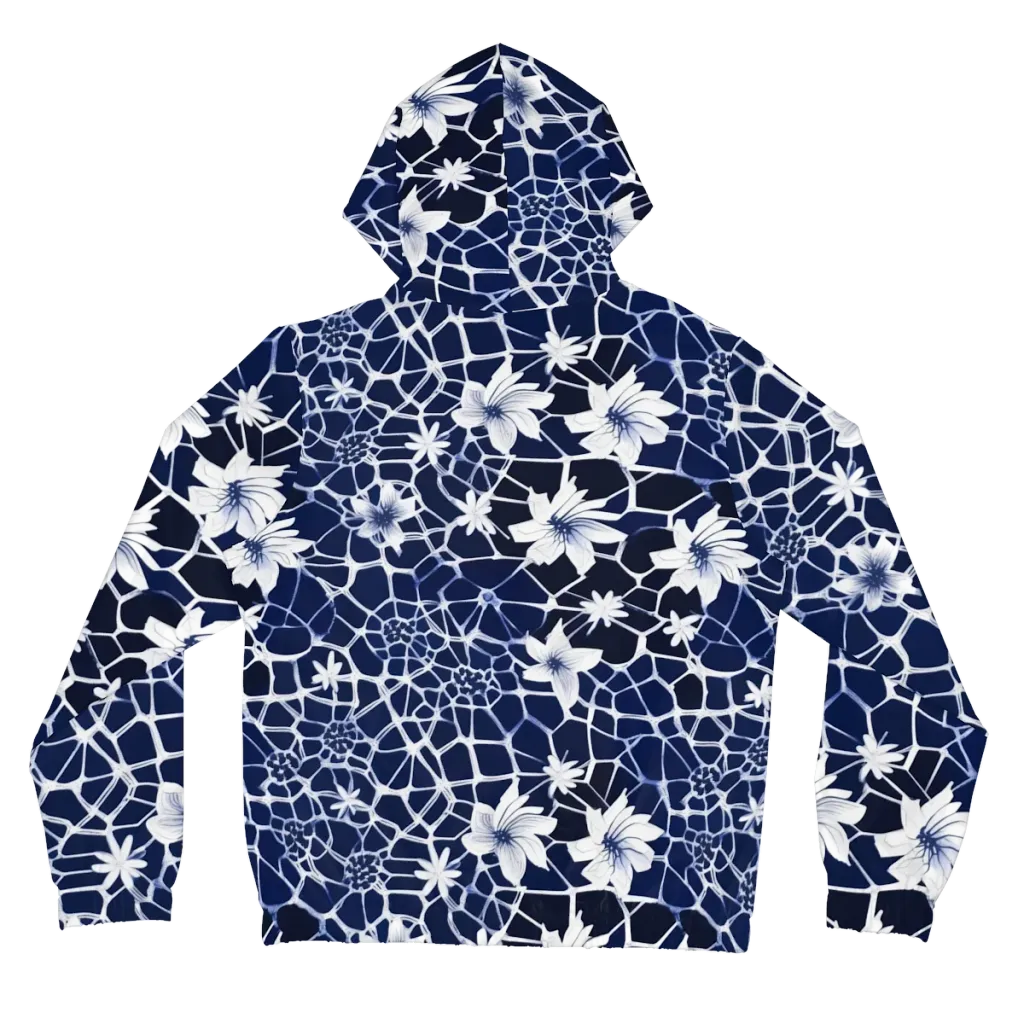 Midnight Wildflower on Women's Full-Zip Hoodie — Back
