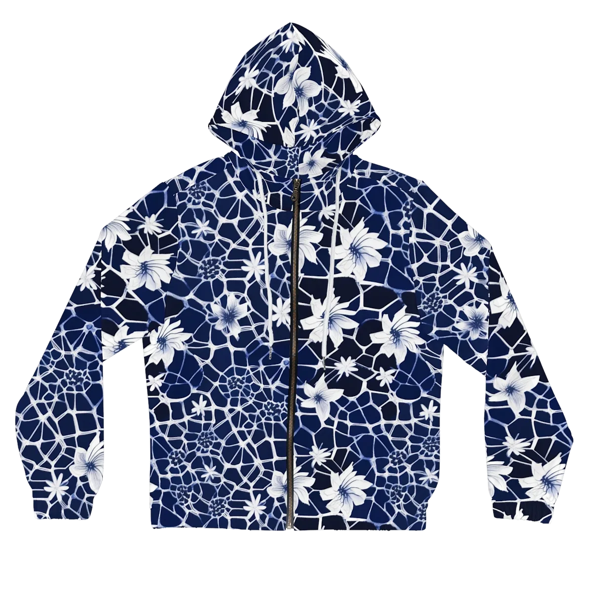 Midnight Wildflower on Women's Full-Zip Hoodie — Front