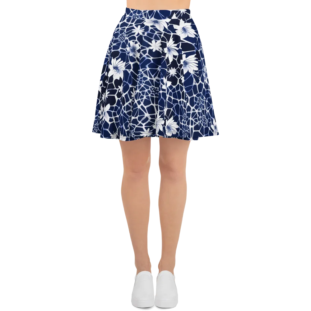 Midnight Wildflower on Skater Skirt — Front