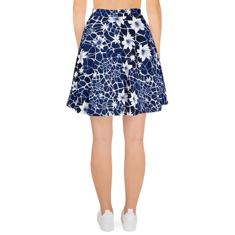 Midnight Wildflower on Skater Skirt — Back