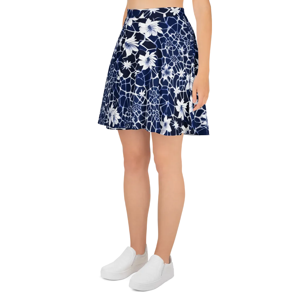 Midnight Wildflower on Skater Skirt — Left