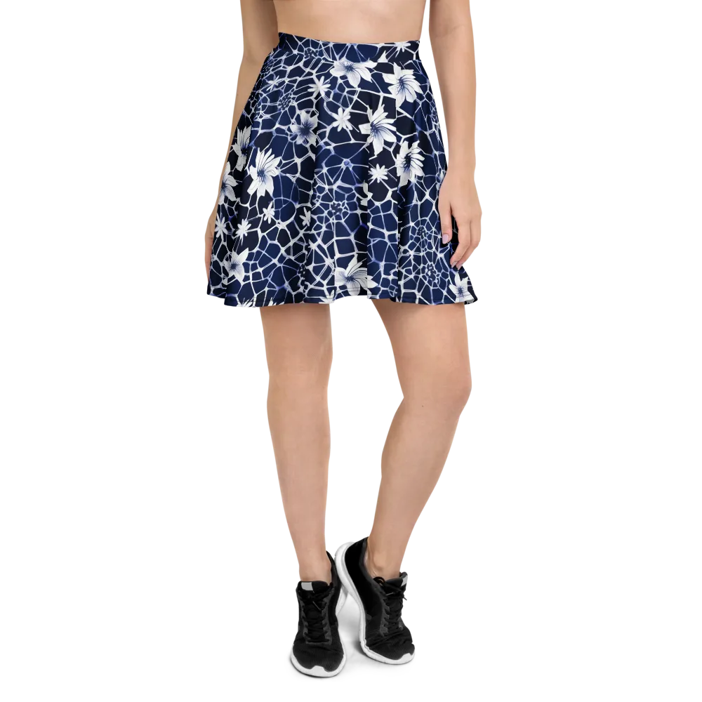 Midnight Wildflower on Skater Skirt — Front