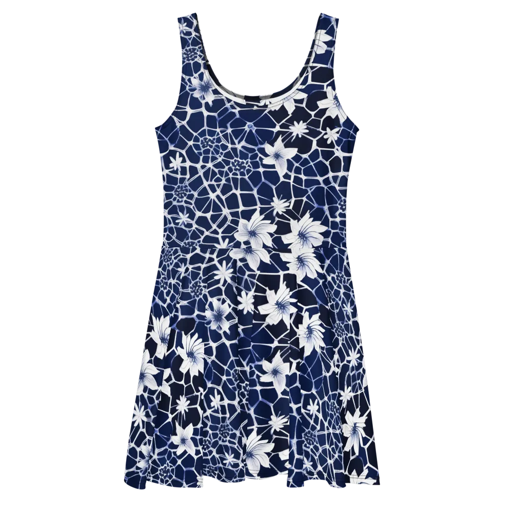 Midnight Wildflower on Skater Dress — Front