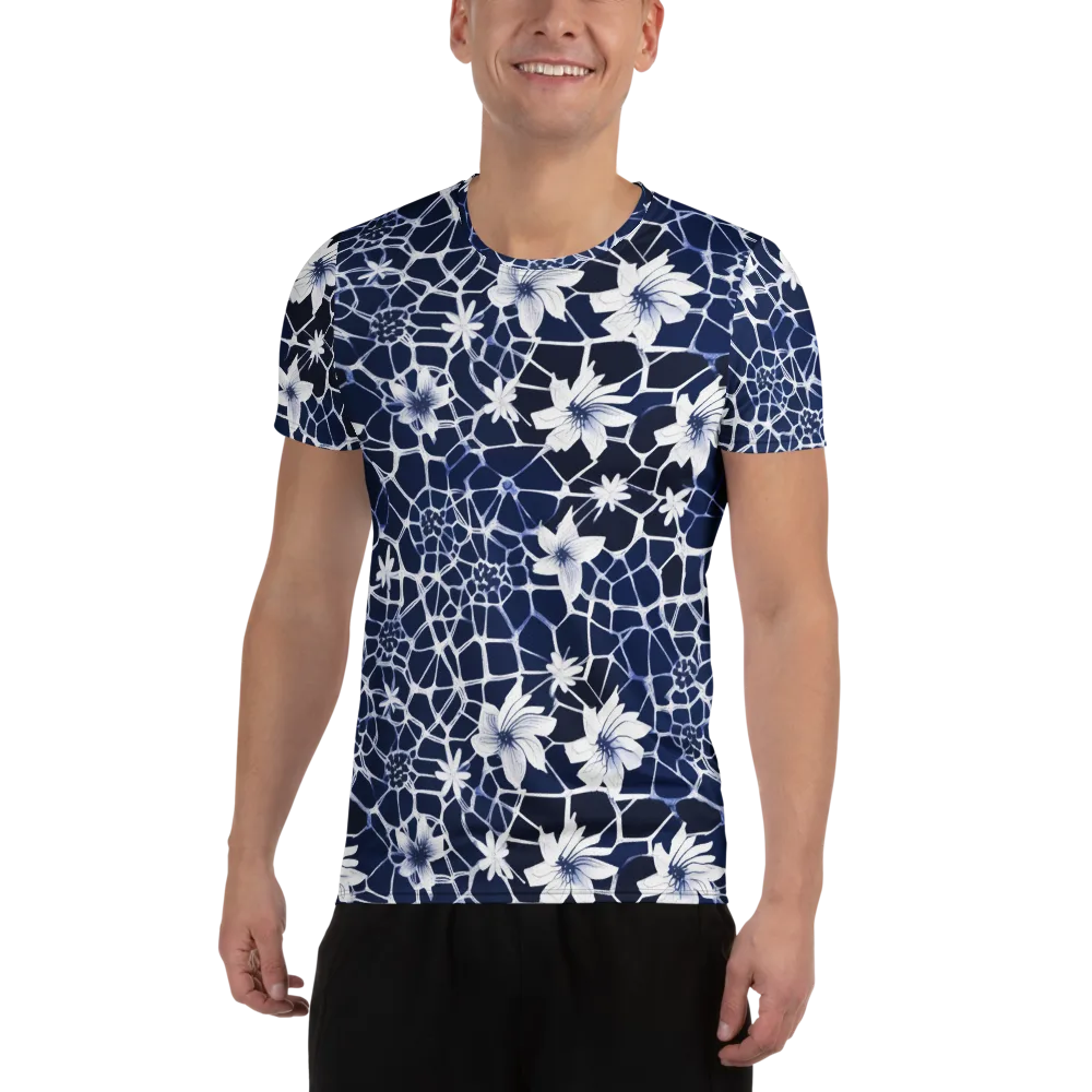 Midnight Wildflower on Men's Athletic T-Shirt — Front