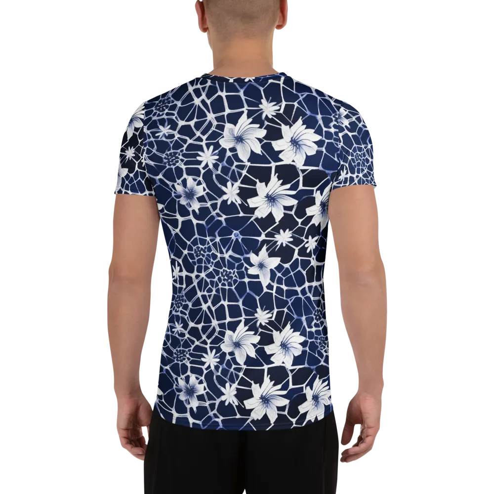 Midnight Wildflower on Men's Athletic T-Shirt — Back
