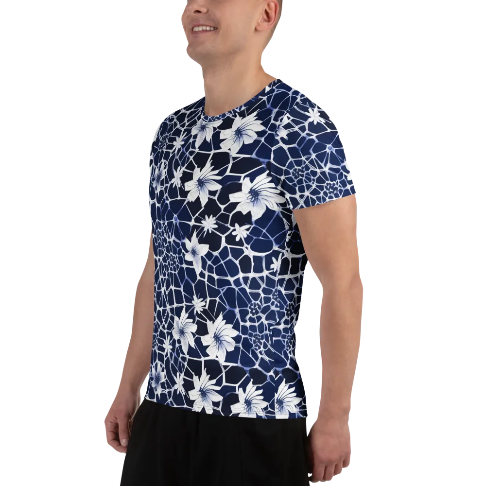 Midnight Wildflower on Men's Athletic T-Shirt — Left