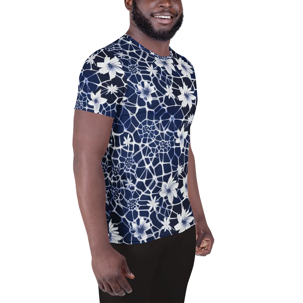 Midnight Wildflower on Men's Athletic T-Shirt — Right