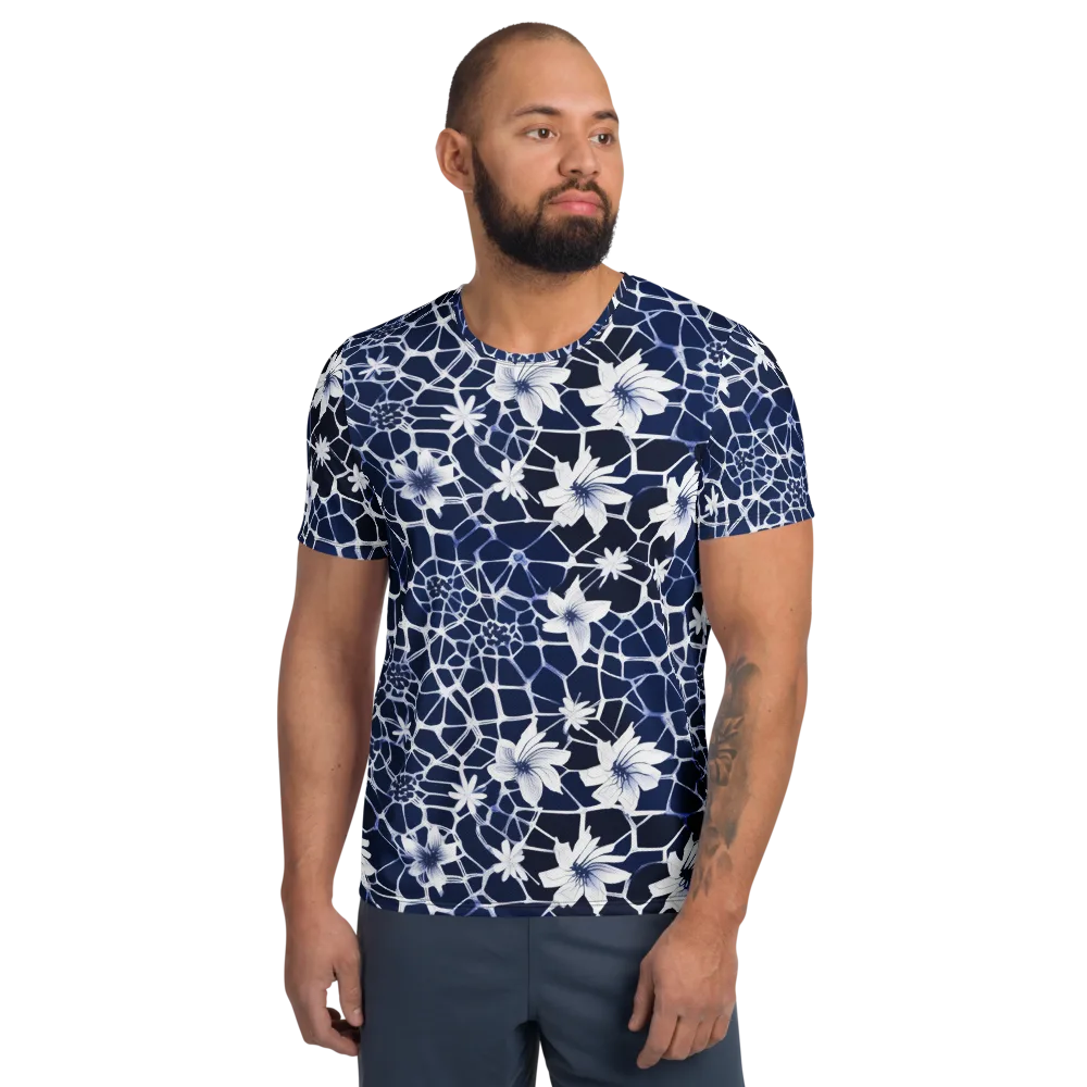 Midnight Wildflower on Men's Athletic T-Shirt — Front