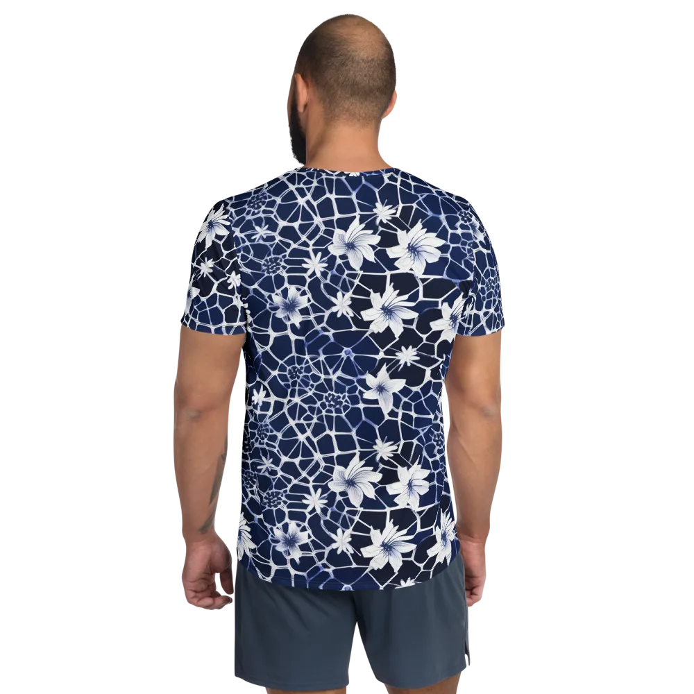 Midnight Wildflower on Men's Athletic T-Shirt — Back