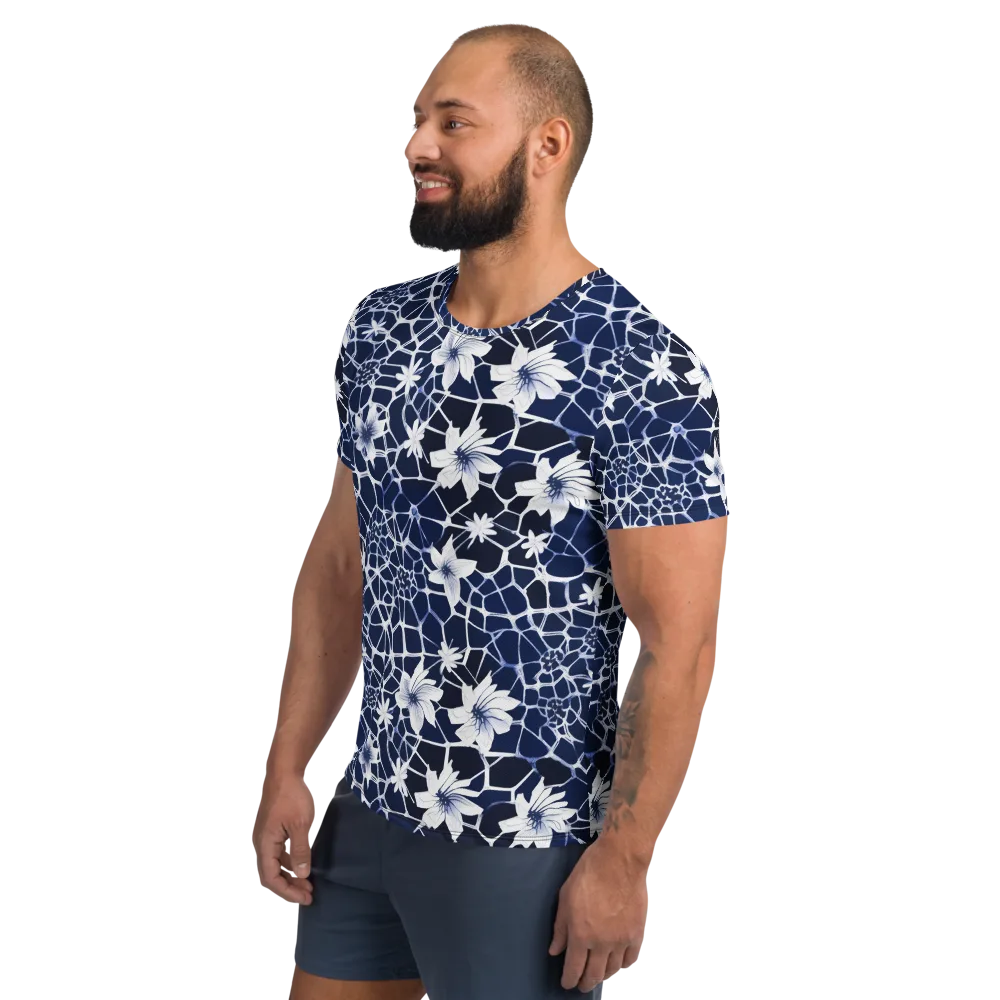 Midnight Wildflower on Men's Athletic T-Shirt — Left
