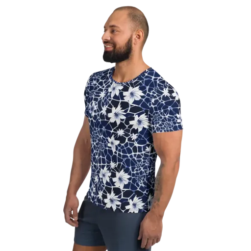 Midnight Wildflower on a Men's Athletic T-Shirt