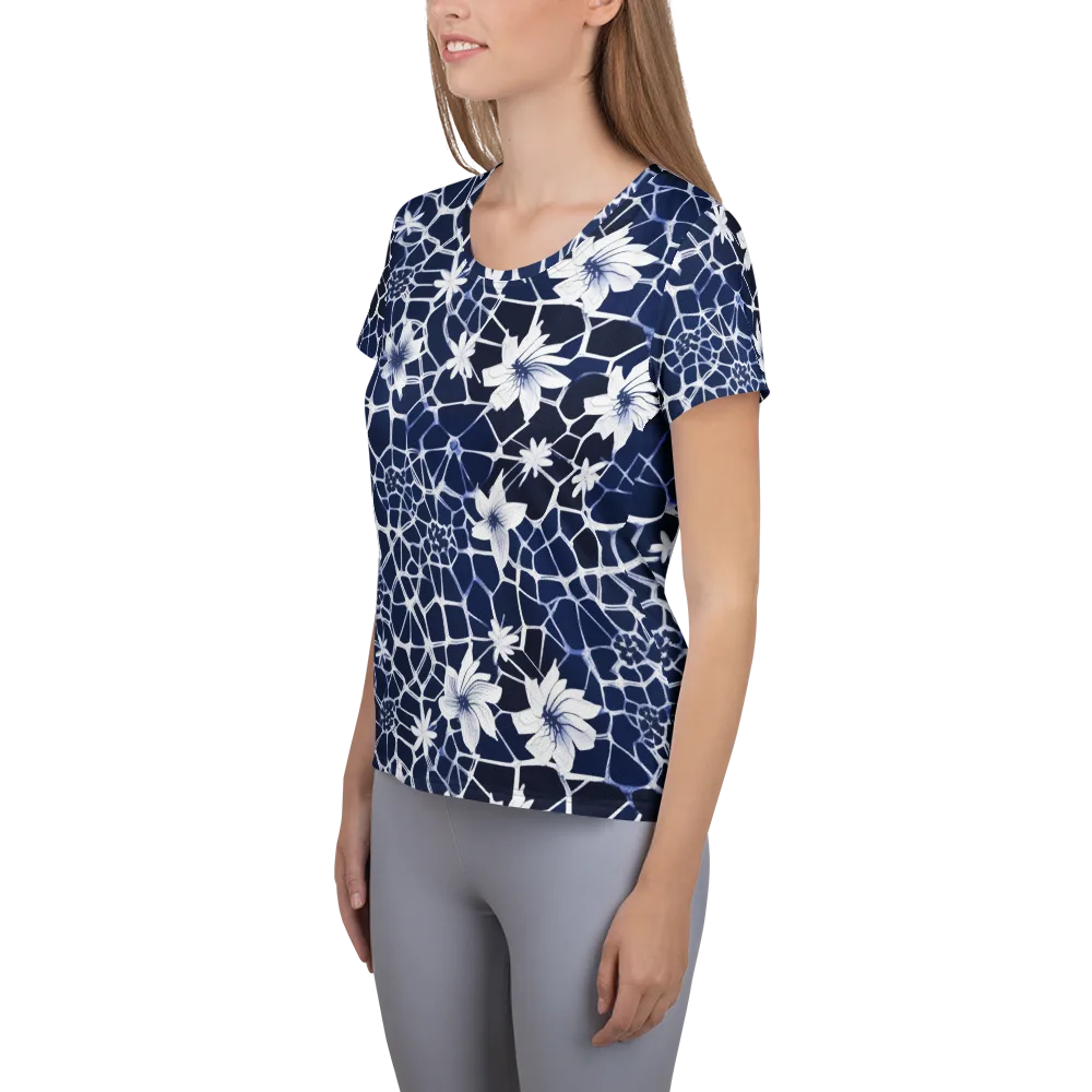 Midnight Wildflower on Women's Athletic T-Shirt — Left