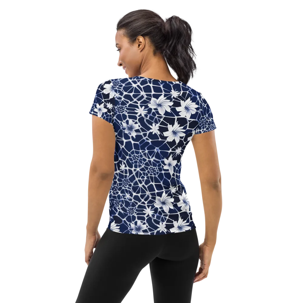 Midnight Wildflower on Women's Athletic T-Shirt — Back