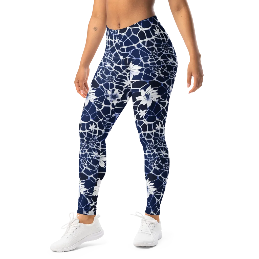 Midnight Wildflower on Leggings — Left Front