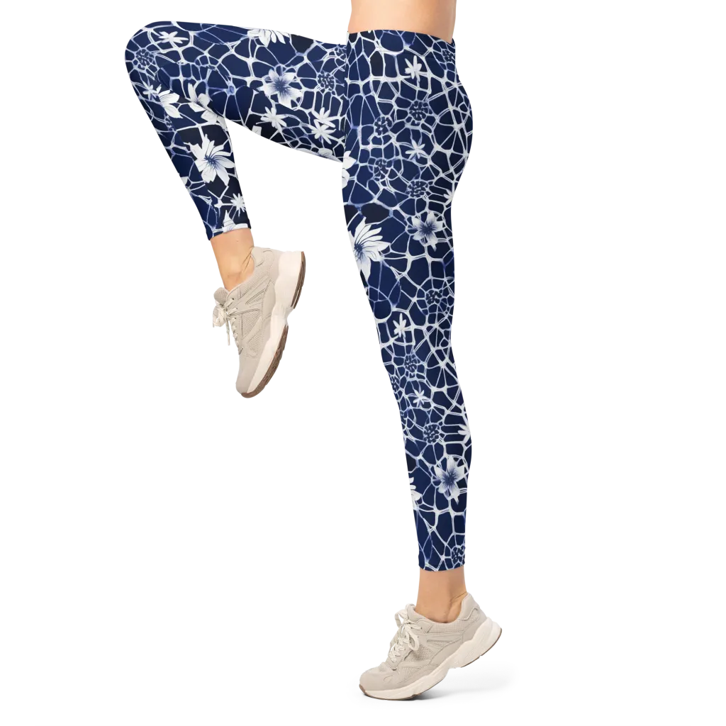 Midnight Wildflower on Leggings — Left