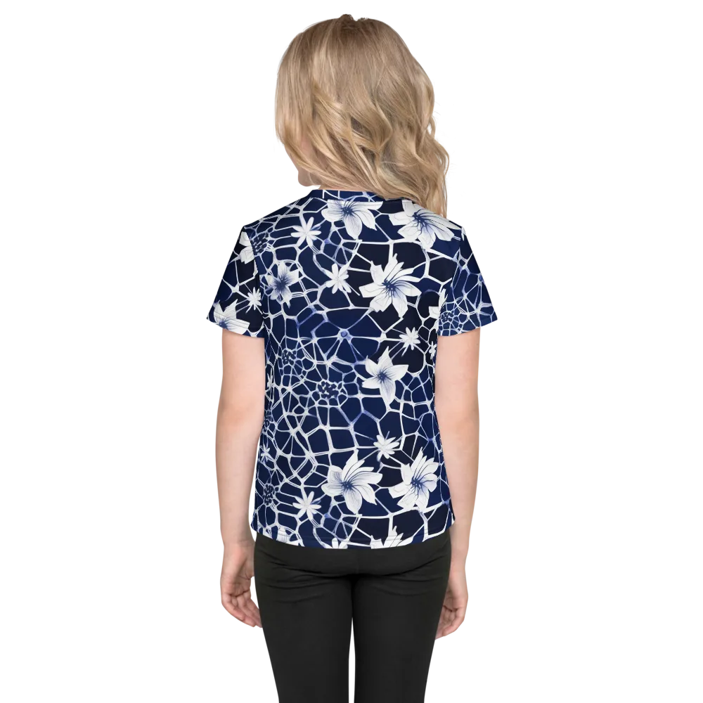 Midnight Wildflower on Kids Crew Neck T-Shirt — Back