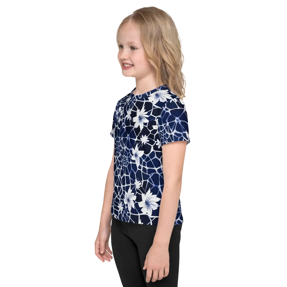 Midnight Wildflower on Kids Crew Neck T-Shirt — Left