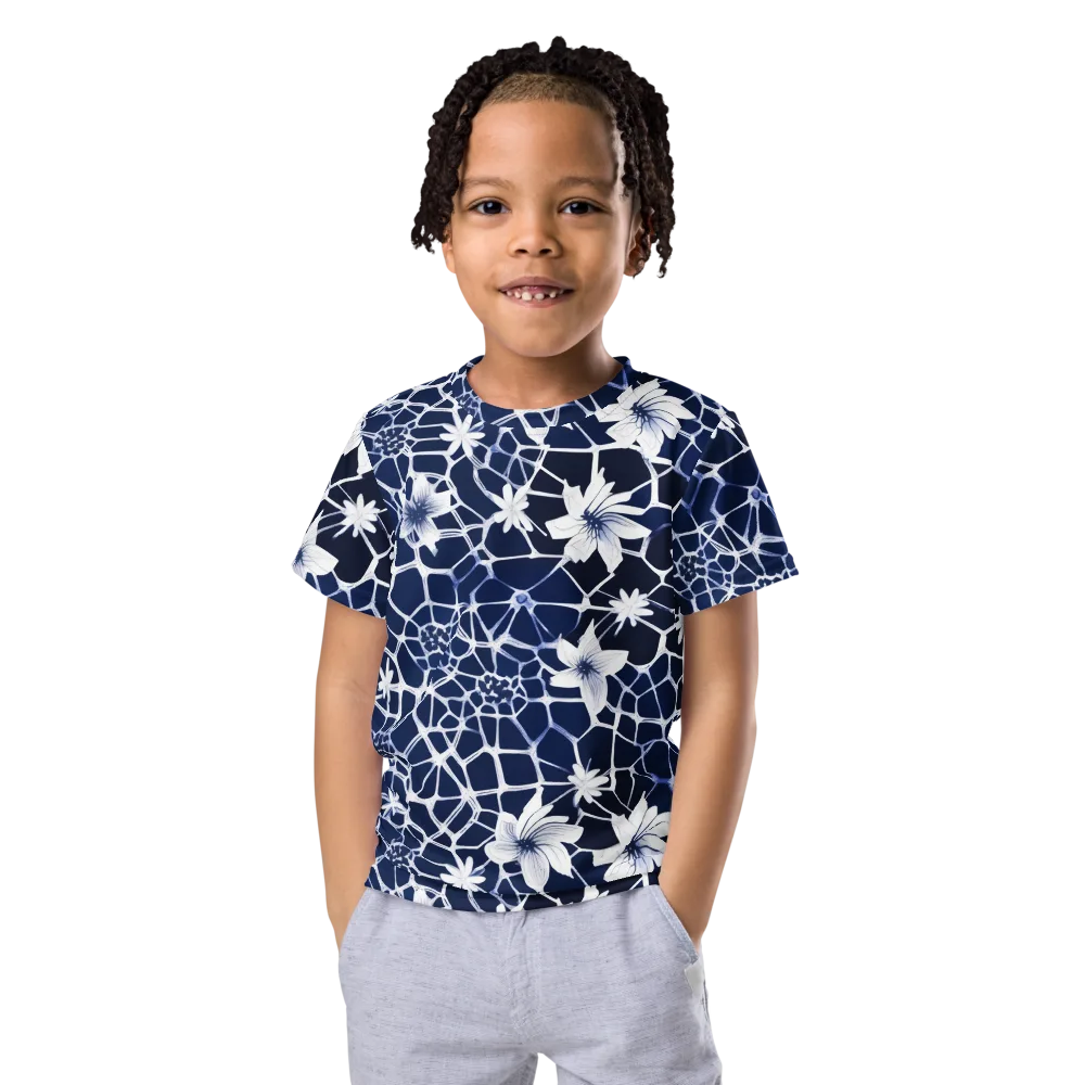 Midnight Wildflower on Kids Crew Neck T-Shirt — Front