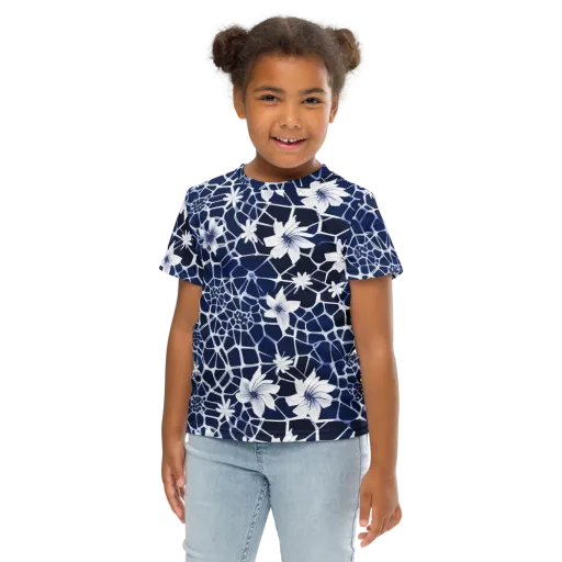 Midnight Wildflower on a Kids Crew Neck T-Shirt
