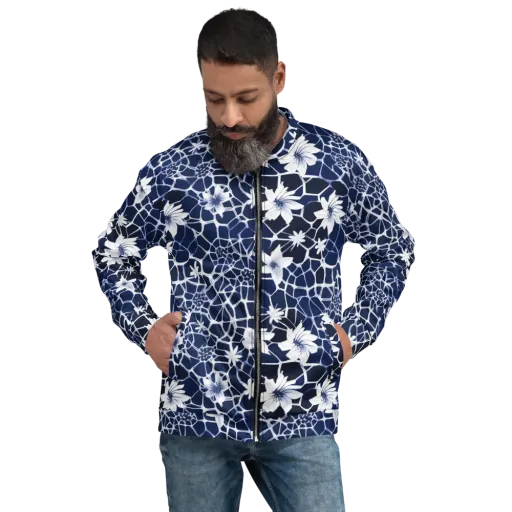 Midnight Wildflower on a Bomber Jacket
