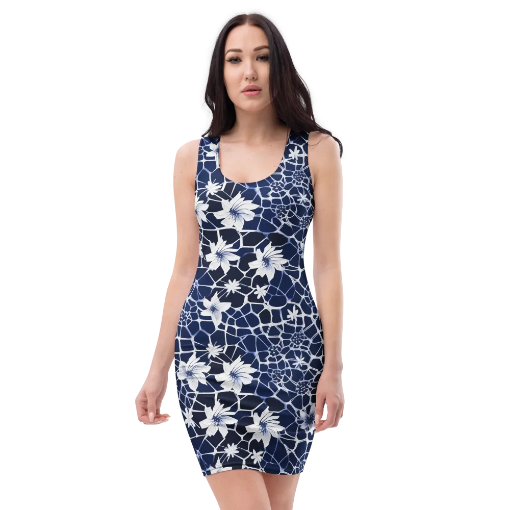 Midnight Wildflower on Bodycon Dress — Front