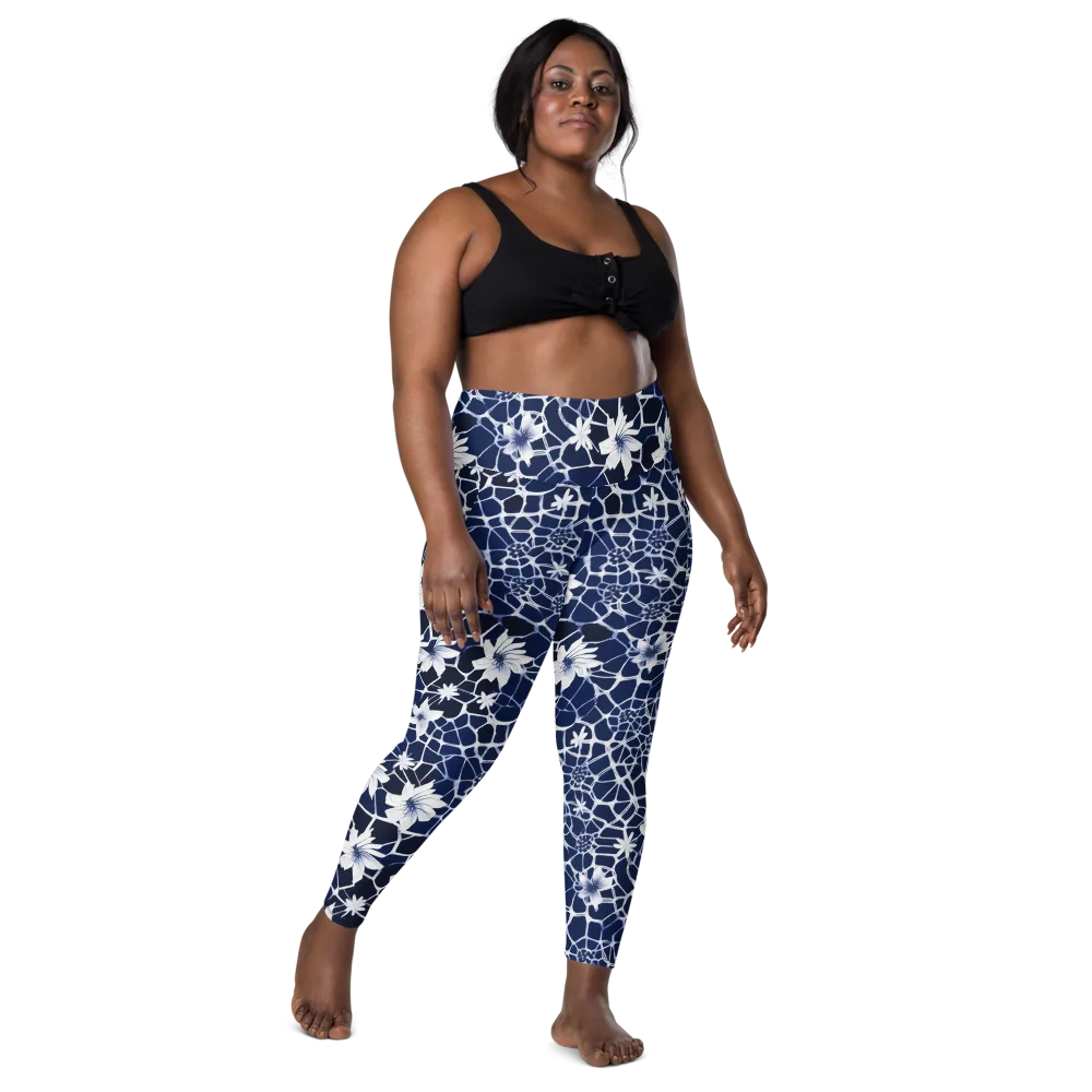 Midnight Wildflower on Leggings with Pockets — Front